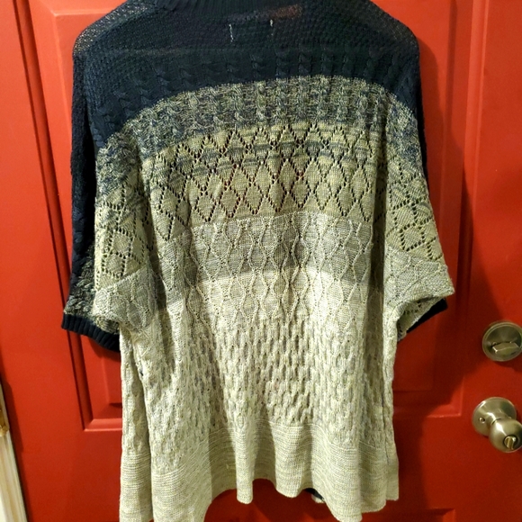 COPY - Blue and cream open front short sleeve cardigan Kim Rogers - Picture 8 of 12